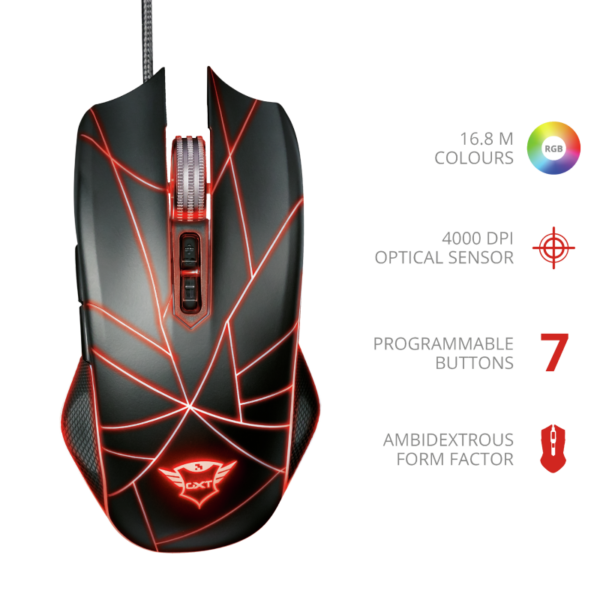 MOUSE GXT 160 TURE RGB TRUST GAMER COD:17028