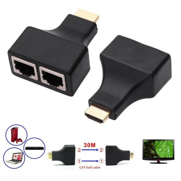 EXTENDER HDMI A 2 CABLES UTP HASTA 30 METROS. COD:10430, LULOVA PS-697 - Imagen 2