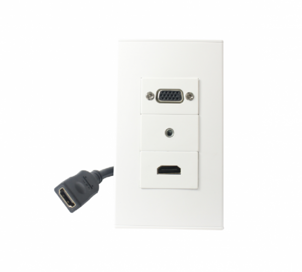 PLACA DE PARED HDMI, VGA, AUDIO 3.5 COD:17105. SOLIDVIEW MI-400