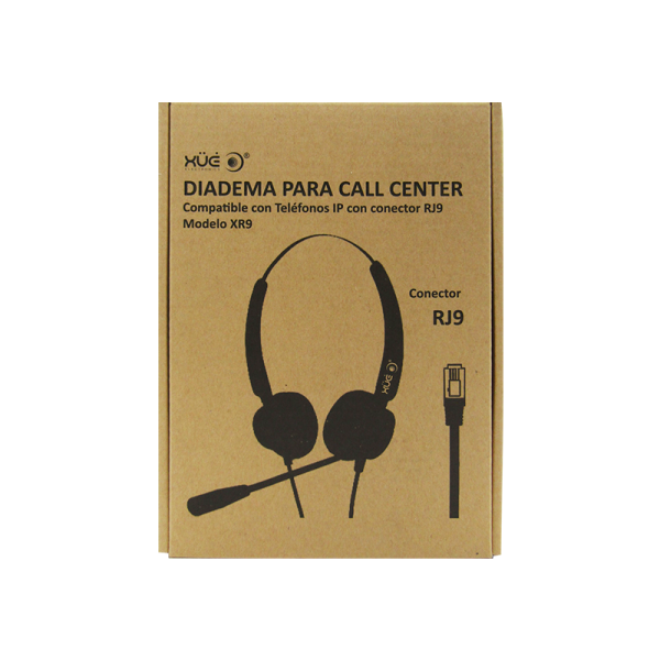 Diadema RJ9 XUE® XR9 Micrófono giratorio y Control volumen. Negra COD:40058