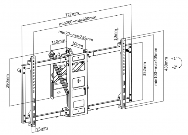 SOPORTE PROFESIONAL PARA VIDEOWALL DE  37"-70" - Imagen 2