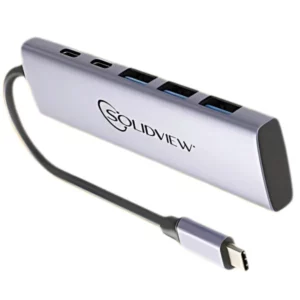 CONVERTIDOR USB C 5 EN 1 2 USB C + 3 USB A PS-1105 SOLIDVIEW COD: 13653
