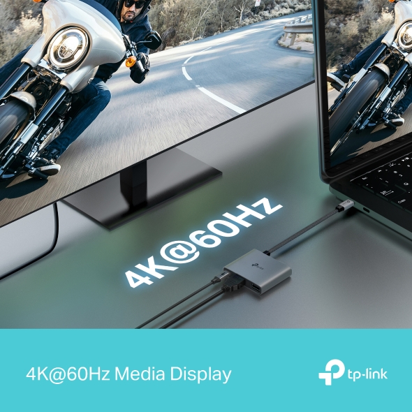 ADAPTADOR USB C 3 EN 1 TPLINK UH3020C HDMI - USB A - USB C 100W COD: 10100 - Imagen 5