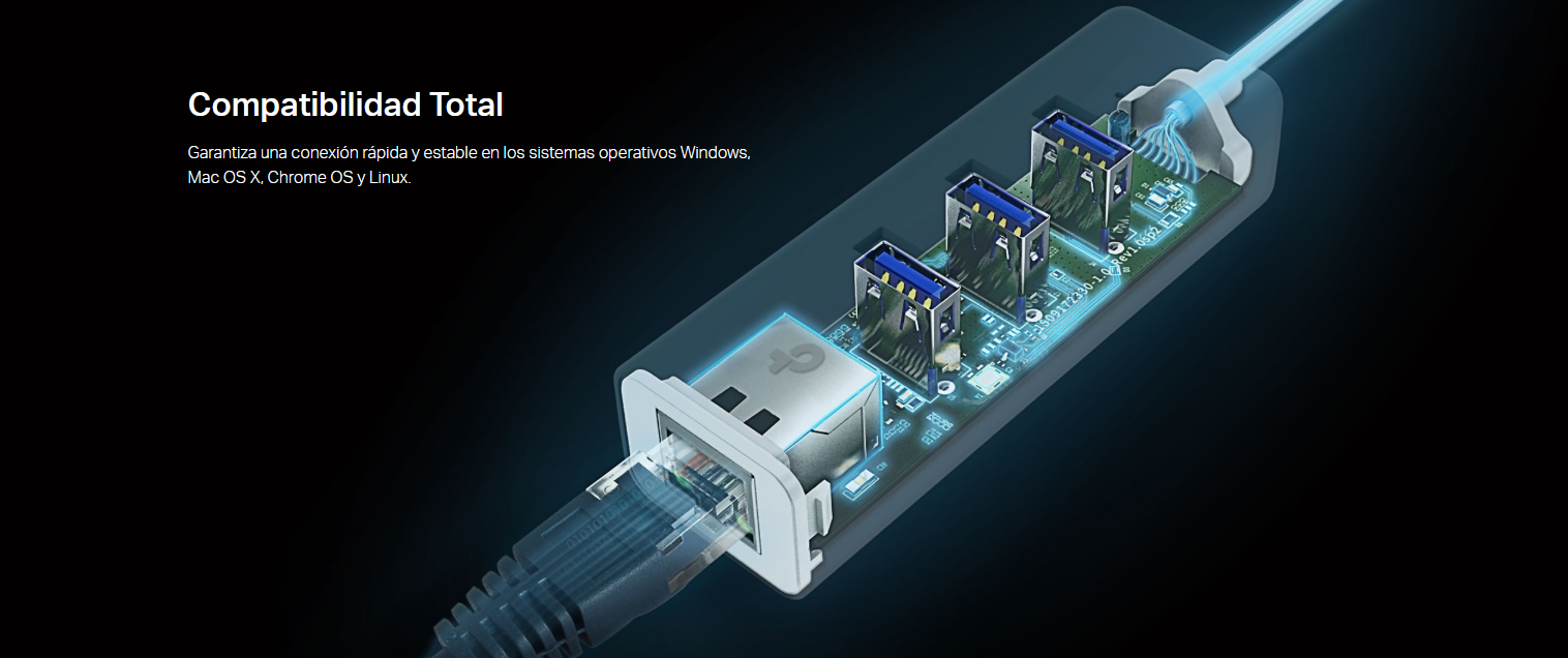 CONVERTIDOR USB C TPLINK A RED GIGIABIT Y 3 PUERTO USB 3.0 UE330C COD: 20487 - Imagen 3