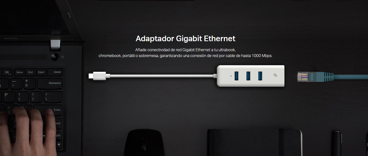 CONVERTIDOR USB C TPLINK A RED GIGIABIT Y 3 PUERTO USB 3.0 UE330C COD: 20487 - Imagen 5
